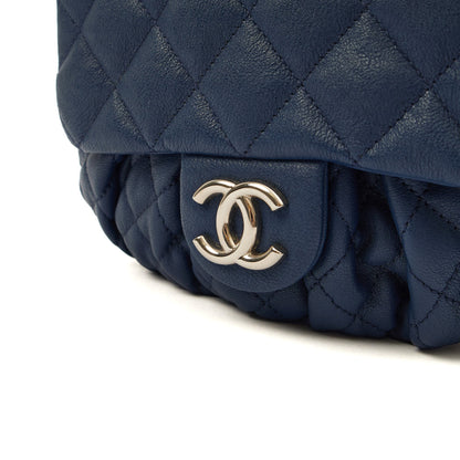 Chanel Cross Body Chain Around Flap in Navy, Calfskin Leather — Lifestyle View