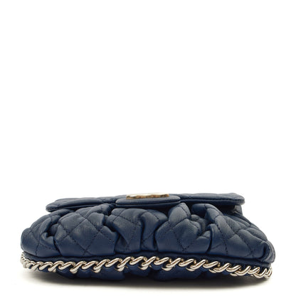 Chanel Cross Body Chain Around Flap in Navy, Calfskin Leather — Top View
