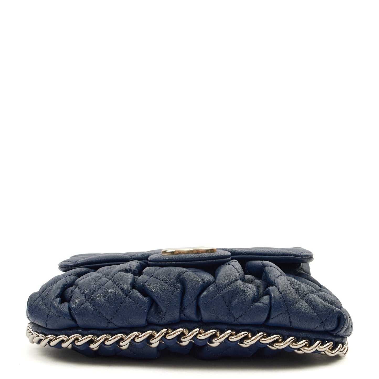 Chanel Cross Body Chain Around Flap in Navy, Calfskin Leather — Alternate View 12