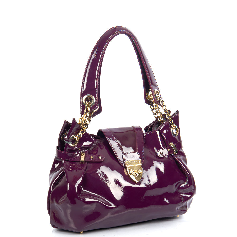 Aspinal of London Tote Barbarella in Purple, Leather — Side View
