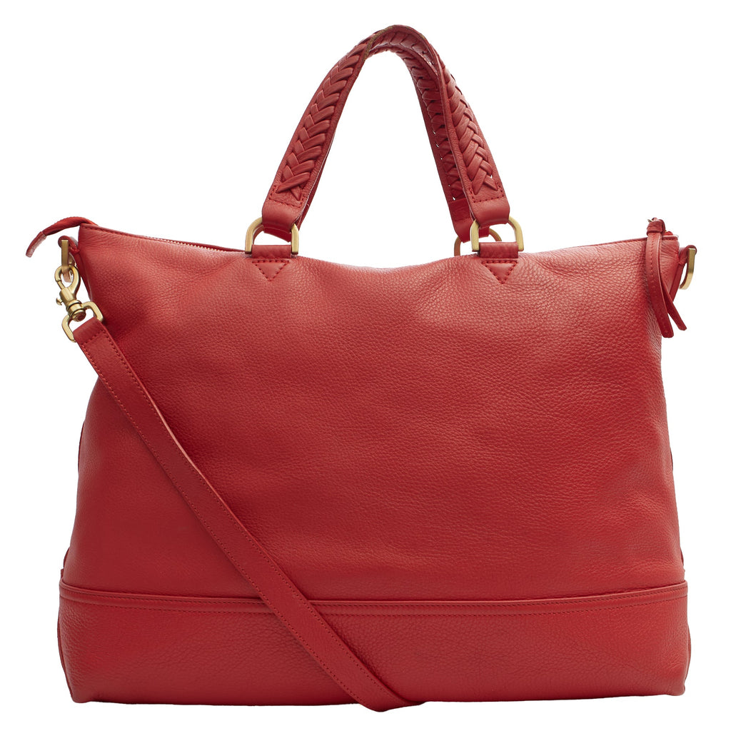 Mulberry Shoulder Bag Effie Tote in Red, Leather — Back View
