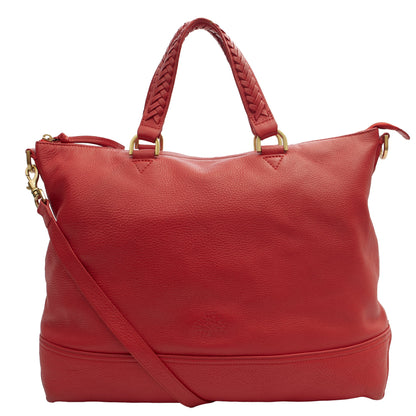 Mulberry Shoulder Bag Effie Tote in Red, Leather — Front View