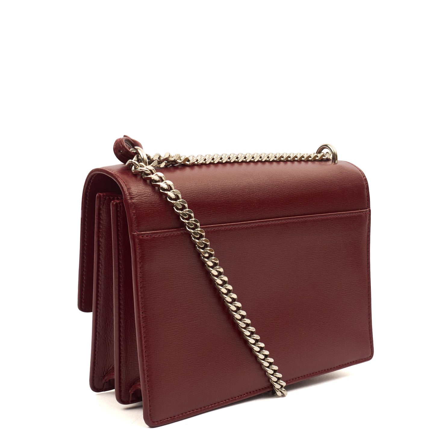 Saint Laurent Shoulder Bag Sunset - Medium in Red, Calfskin Leather — Back View