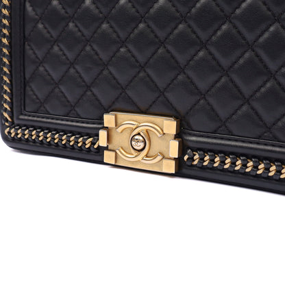 Chanel Shoulder Bag Boy Top Handle - Medium in Black, Calfskin Leather — Alternate View 7