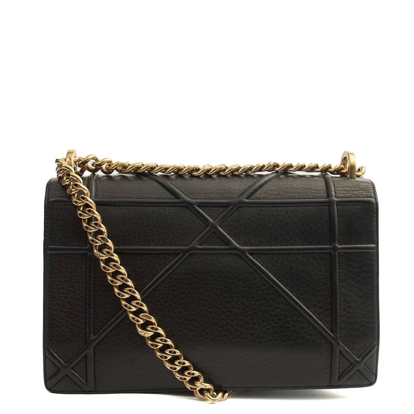 Christian Dior Shoulder Bag Diorama - Medium in Black, Calfskin — Back View