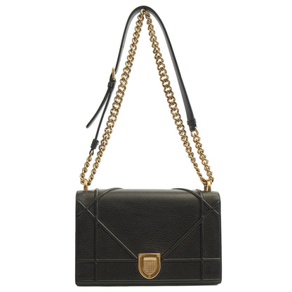 Christian Dior Shoulder Bag Diorama - Medium in Black, Calfskin — Detail View