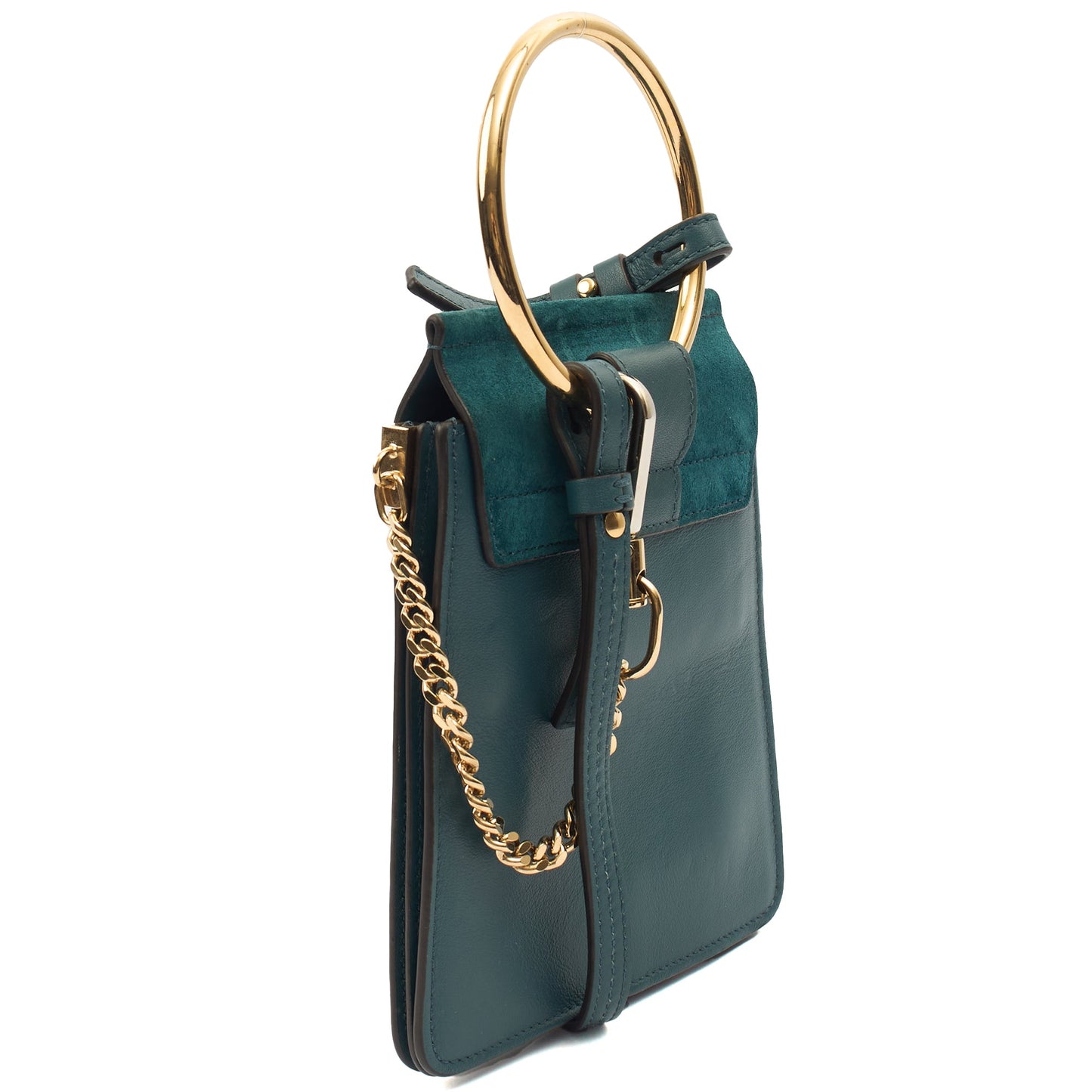 Chloe Cross Body Faye Day - Mini in Green, Calfskin Leather — Side View