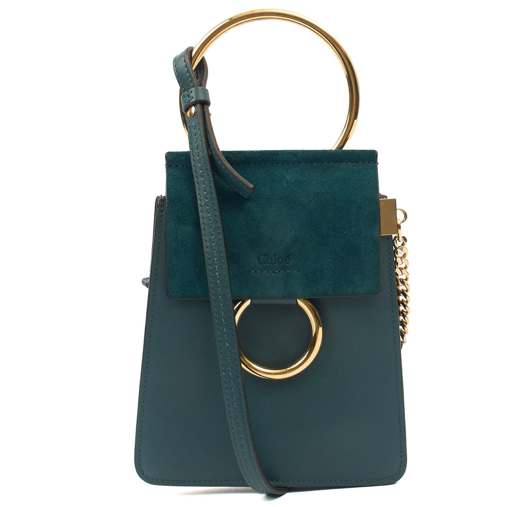 Chloe Cross Body Faye Day - Mini in Green, Calfskin Leather — Front View