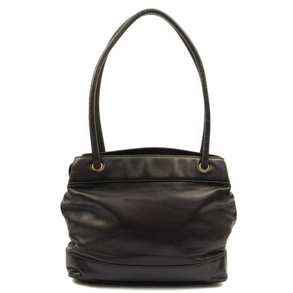 Chanel Tote Vintage Shoulder Bag in Black, Lambskin Leather — Alternate View 11