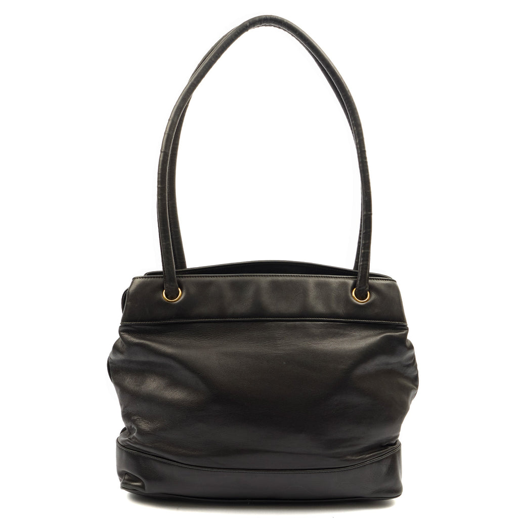Chanel Tote Vintage Shoulder Bag in Black, Lambskin Leather — Alternate View 19