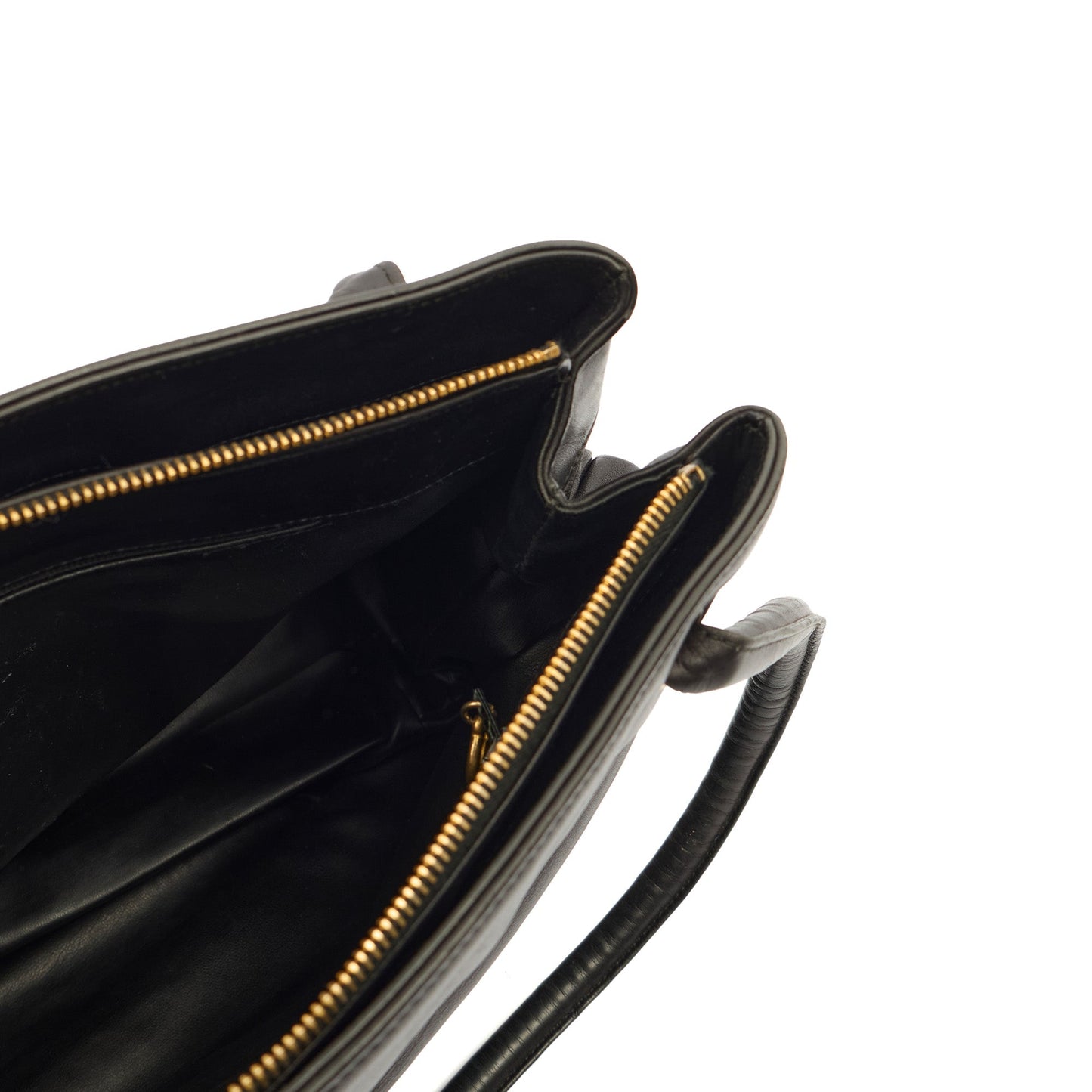 Chanel Tote Vintage Shoulder Bag in Black, Lambskin Leather — Alternate View 24
