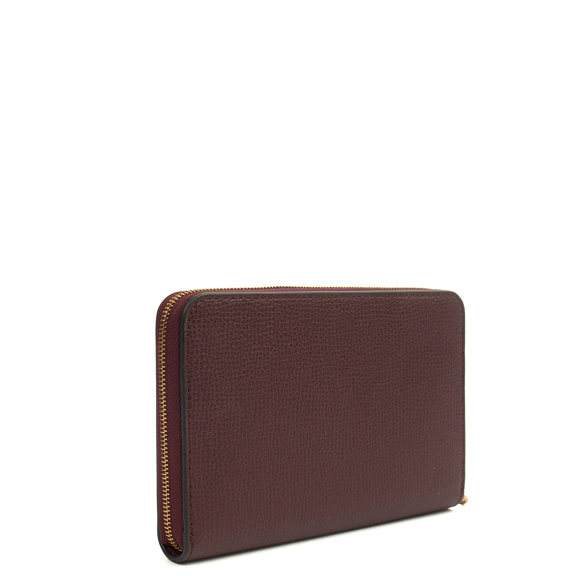 Mulberry Wallet Wallet in Oxblood, Calfskin Leather — Back View