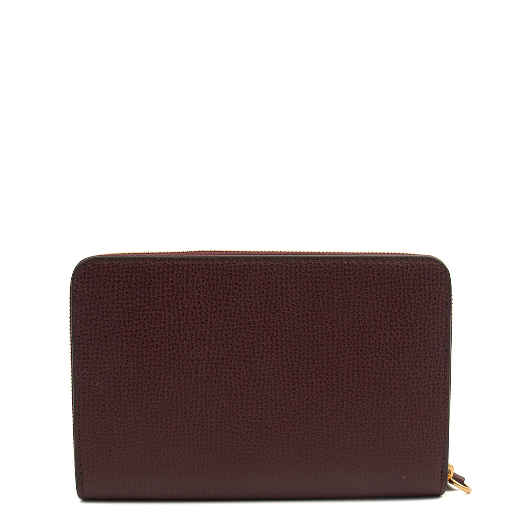 Mulberry Wallet Wallet in Oxblood, Calfskin Leather — Top View
