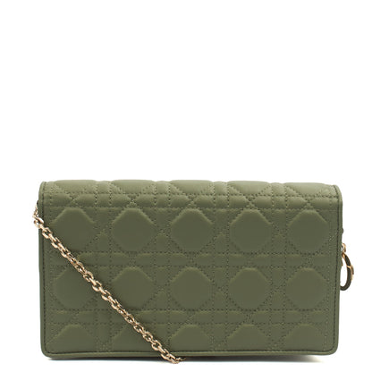Christian Dior Cross Body Lady Dior Pouch in Green, Leather — Alternate View 10