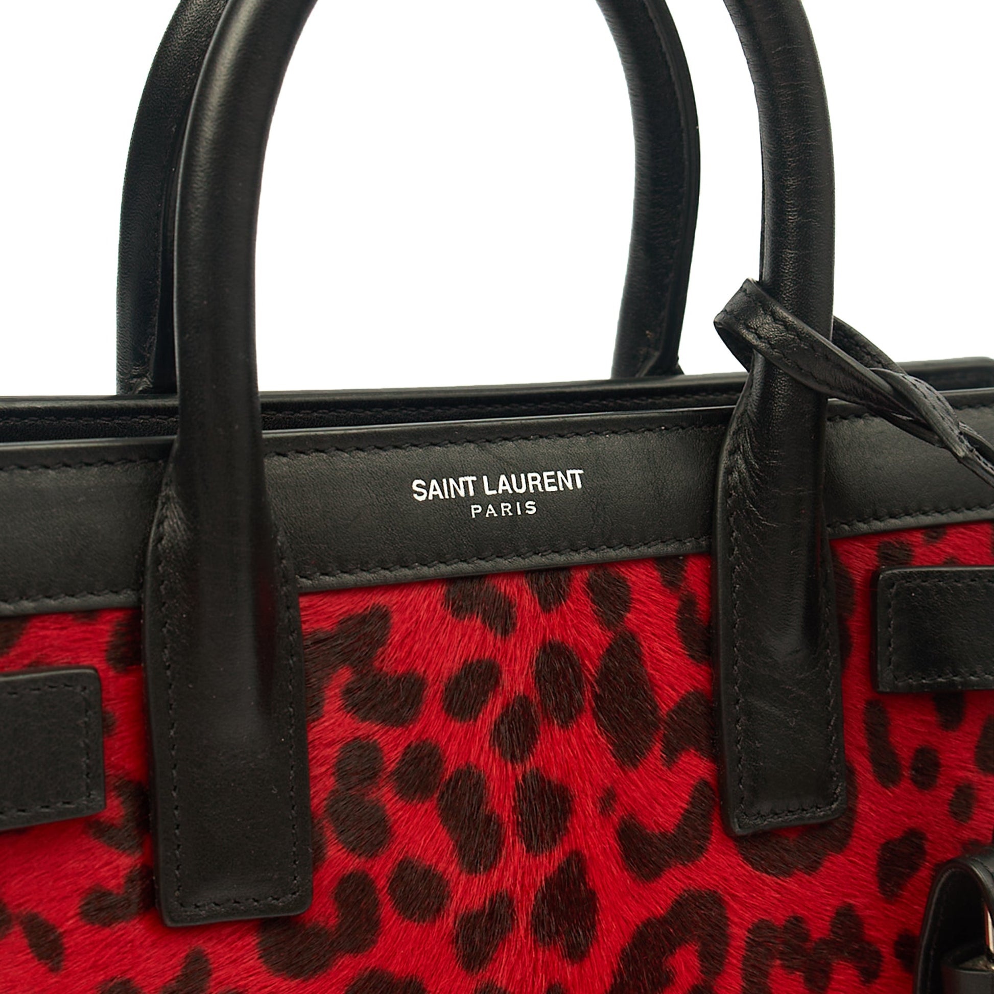 Saint Laurent Tote Sac de Jour Nano in Black, Calfskin Leather — Lifestyle View