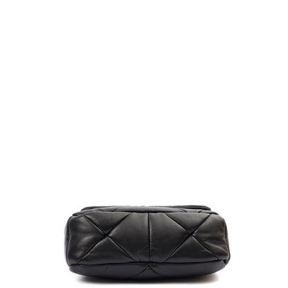 Prada Cross Body Padded Re-Nylon Shoulder Bag in Black, Leather — Top View