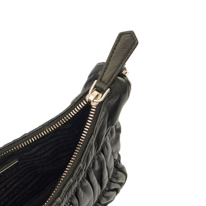 Prada Cross Body Re-Edition Quilted Crossbody in Black, Calfskin — Detail View