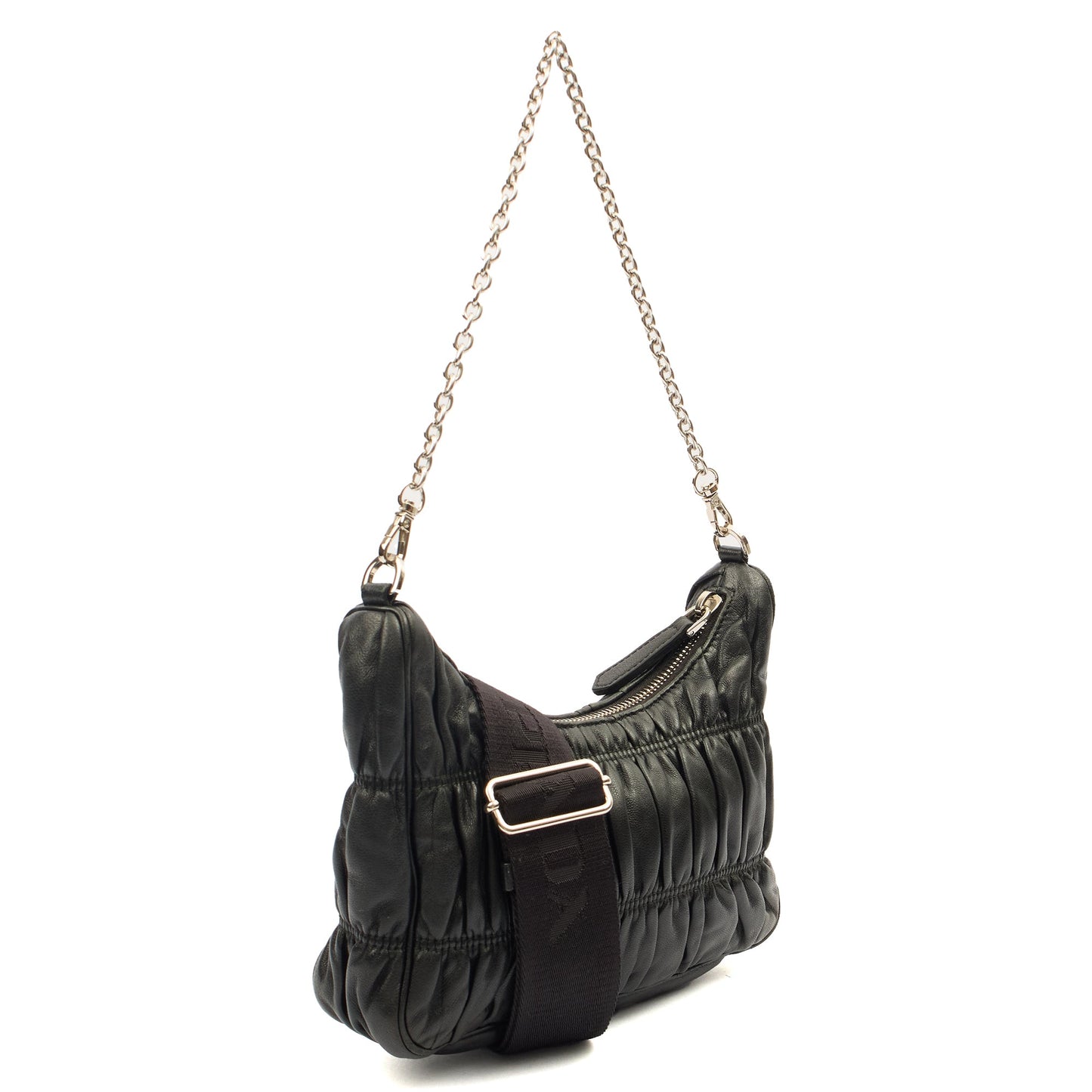 Prada Cross Body Re-Edition Quilted Crossbody in Black, Calfskin — Alternate View 8