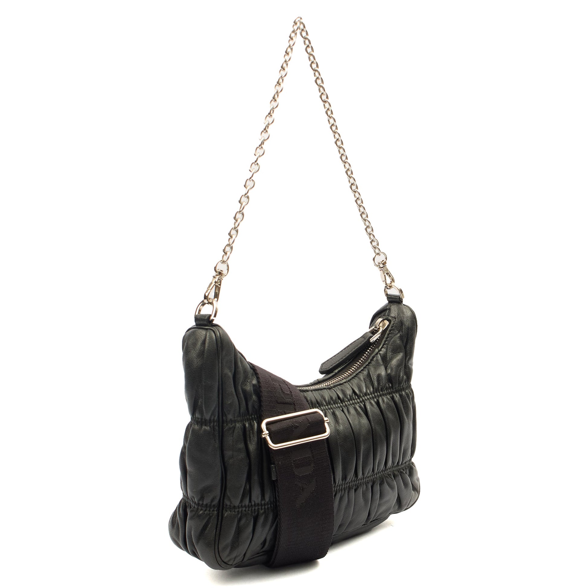 Prada Cross Body Re-Edition Quilted Crossbody in Black, Calfskin — Alternate View 8