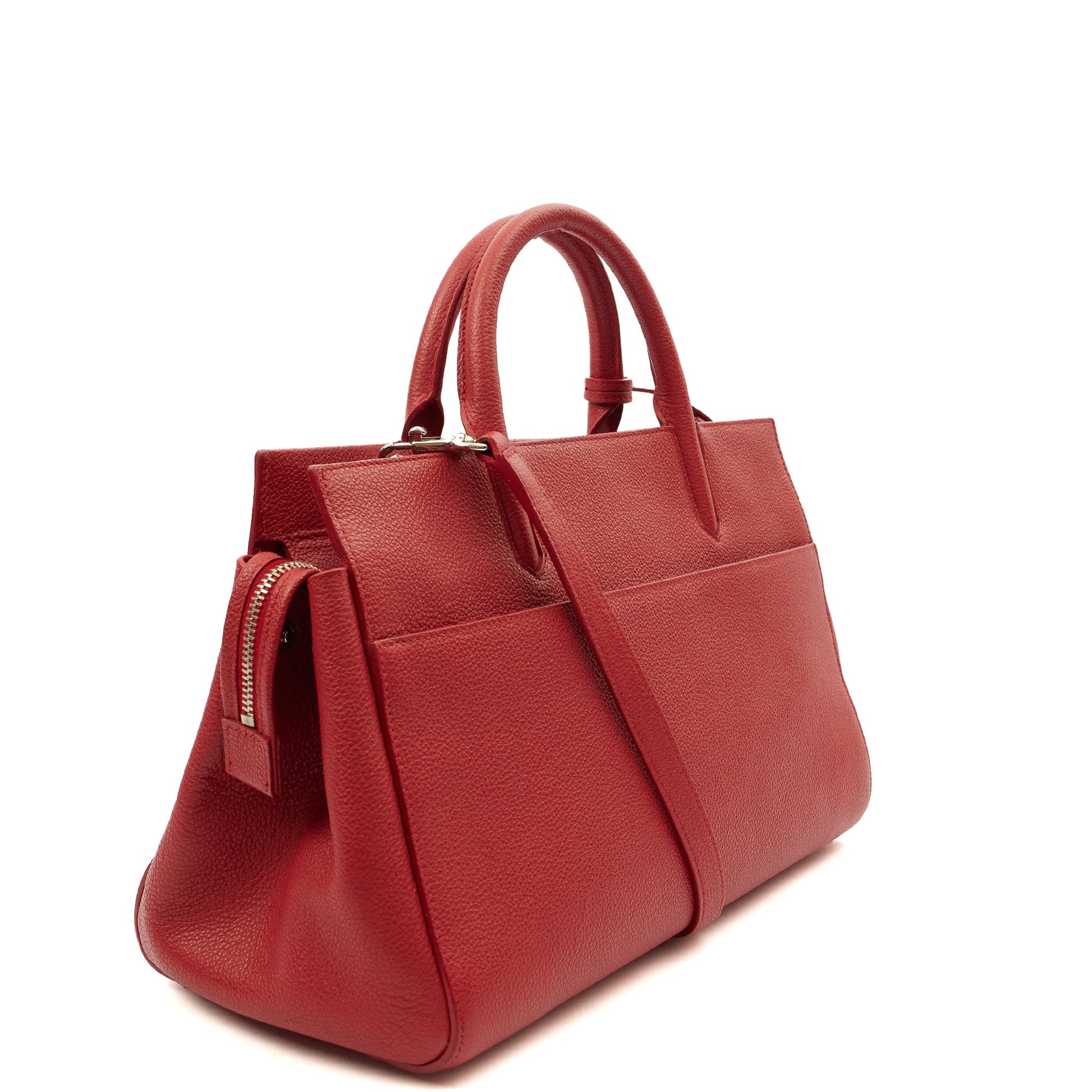 Saint Laurent Tote Cabas - Small in Red, Calfskin Leather — Alternate View 8
