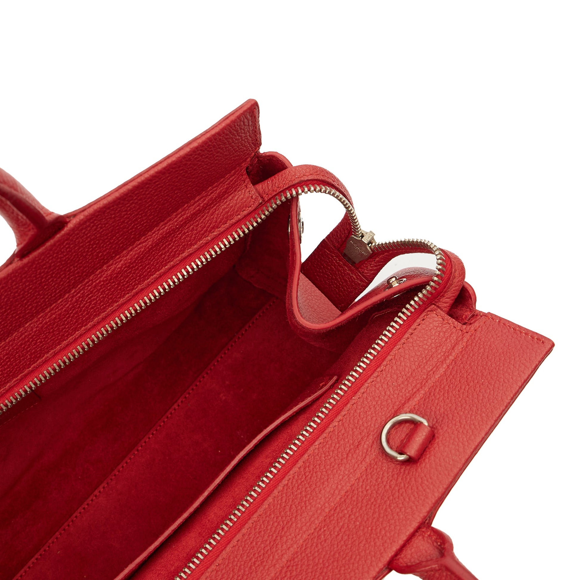 Saint Laurent Tote Cabas - Small in Red, Calfskin Leather — Detail View