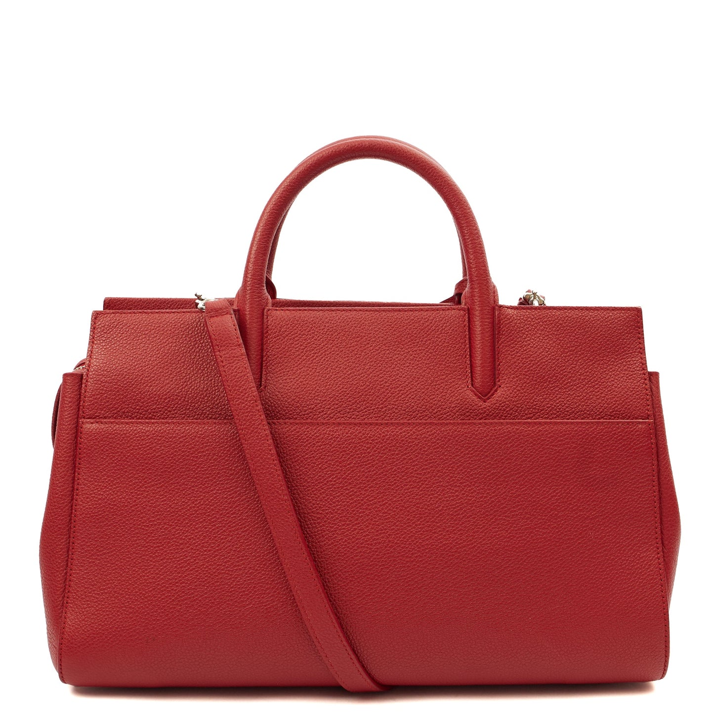 Saint Laurent Tote Cabas - Small in Red, Calfskin Leather — Back View