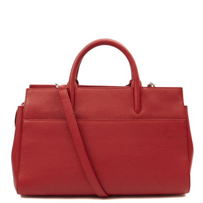 Saint Laurent Tote Cabas - Small in Red, Calfskin Leather — Back View