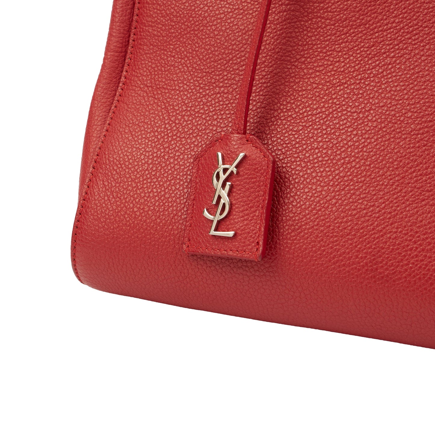 Saint Laurent Tote Cabas - Small in Red, Calfskin Leather — Lifestyle View