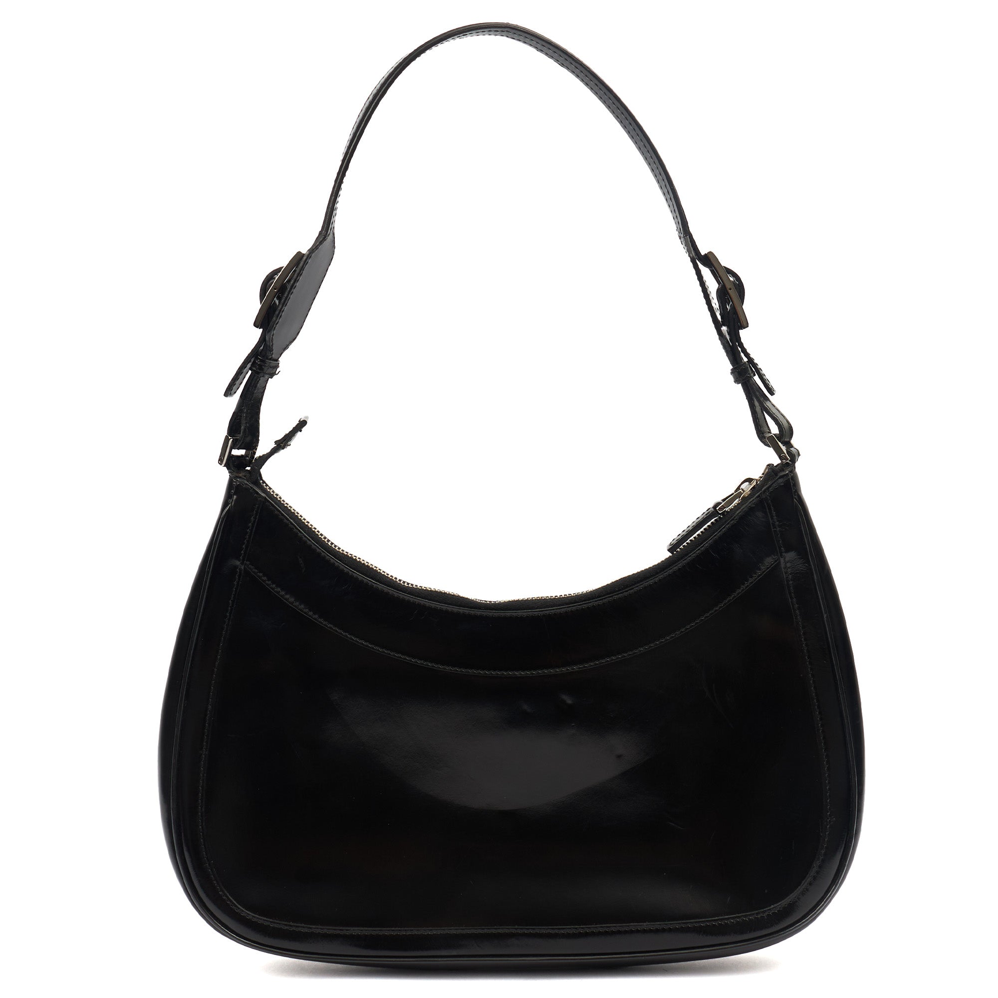 Gucci Shoulder Bag Jackie in Black, Patent Leather — Top View