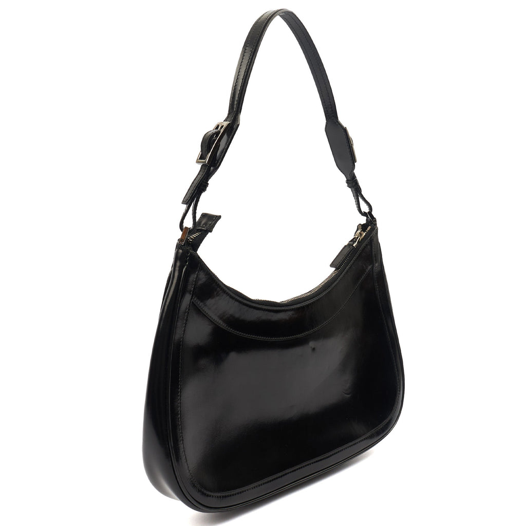 Gucci Shoulder Bag Jackie in Black, Patent Leather — Back View