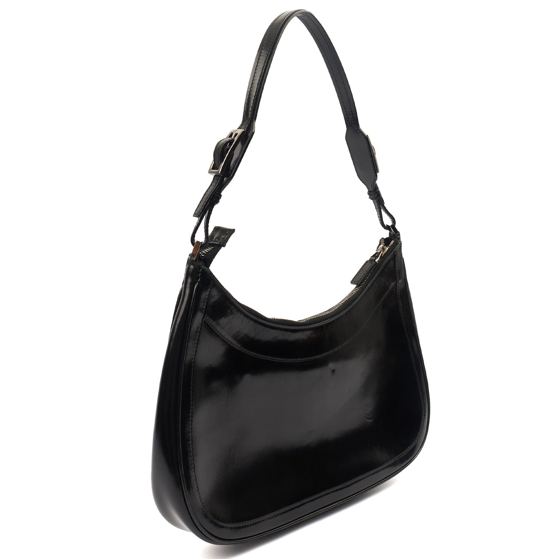 Gucci Shoulder Bag Jackie in Black, Patent Leather — Back View