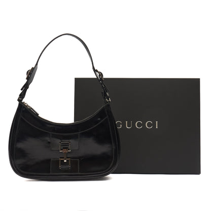 Gucci Shoulder Bag Jackie in Black, Patent Leather — Side View