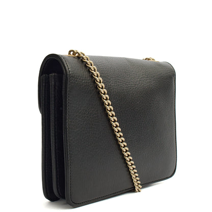 Gucci Cross Body Interlocking GG Bag - Small in Black, Leather — Back View