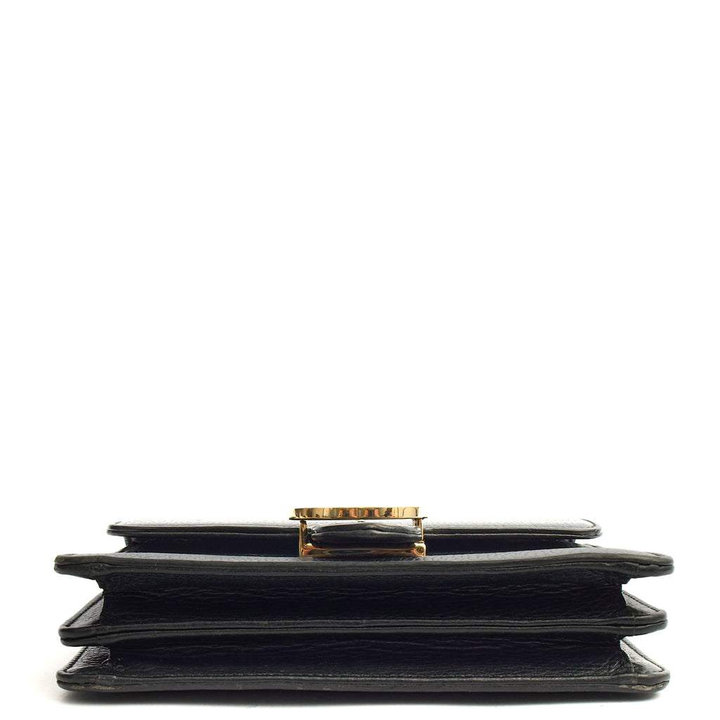 Gucci Cross Body Interlocking GG Bag - Small in Black, Leather — Detail View