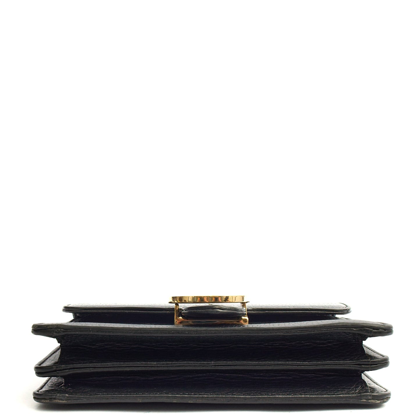 Gucci Cross Body Interlocking GG Bag - Small in Black, Leather — Detail View