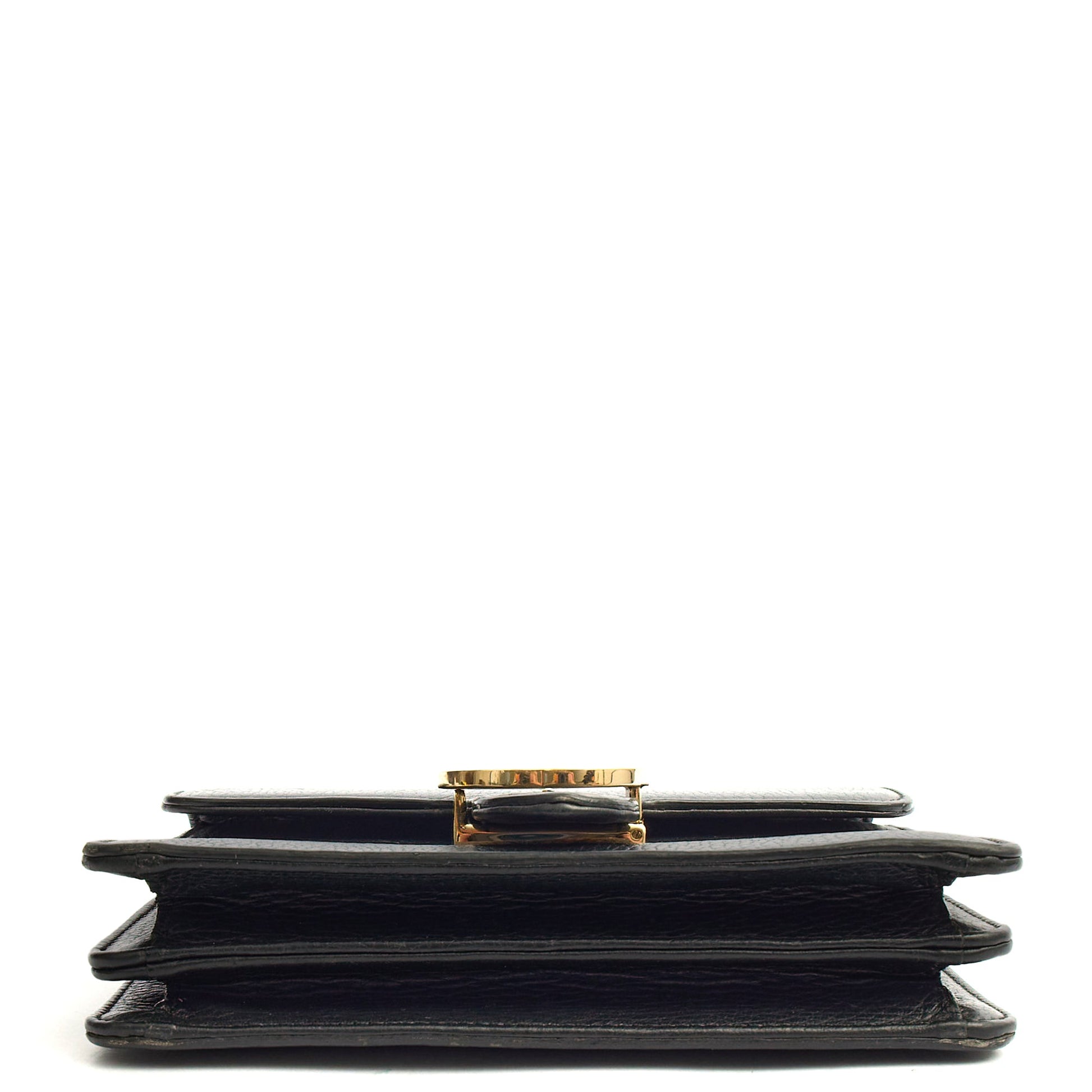 Gucci Cross Body Interlocking GG Bag - Small in Black, Leather — Detail View