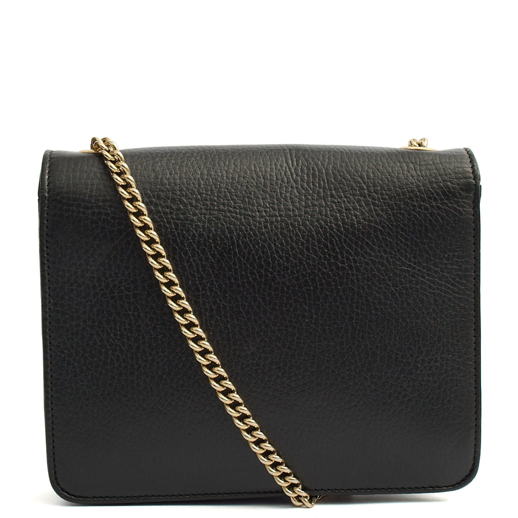 Gucci Cross Body Interlocking GG Bag - Small in Black, Leather — Top View