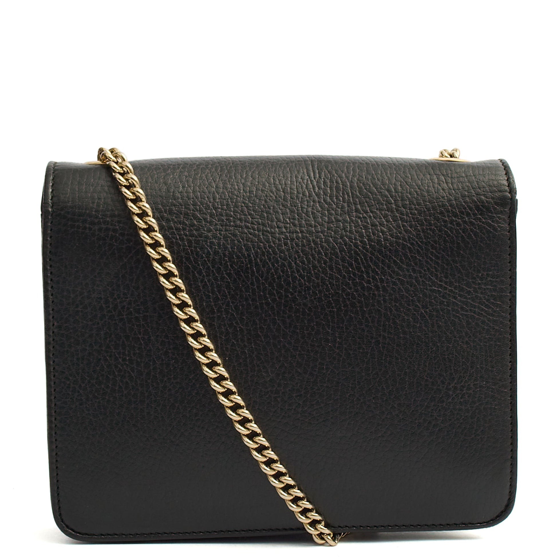 Gucci Cross Body Interlocking GG Bag - Small in Black, Leather — Top View