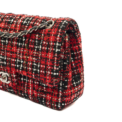 Chanel Shoulder Bag Classic Double Flap - Medium in Red, Tweed — Lifestyle View