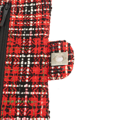Chanel Shoulder Bag Classic Double Flap - Medium in Red, Tweed — Alternate View 8