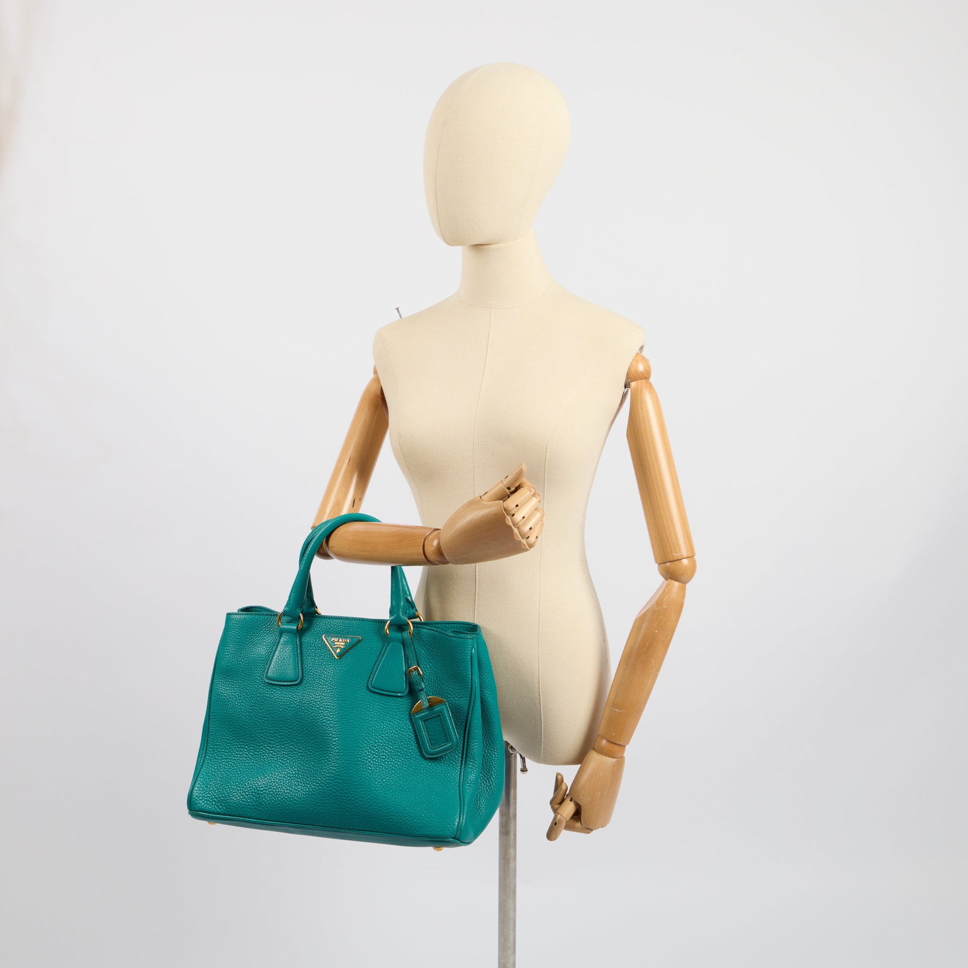 Prada Tote Tote in Blue, Calfskin — Side View