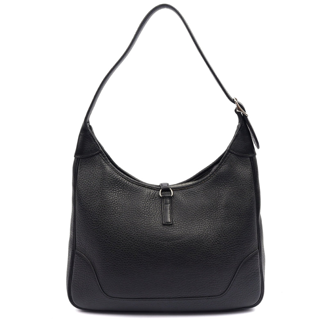 Hermes Tote Trim  in Black, Togo Leather — Back View