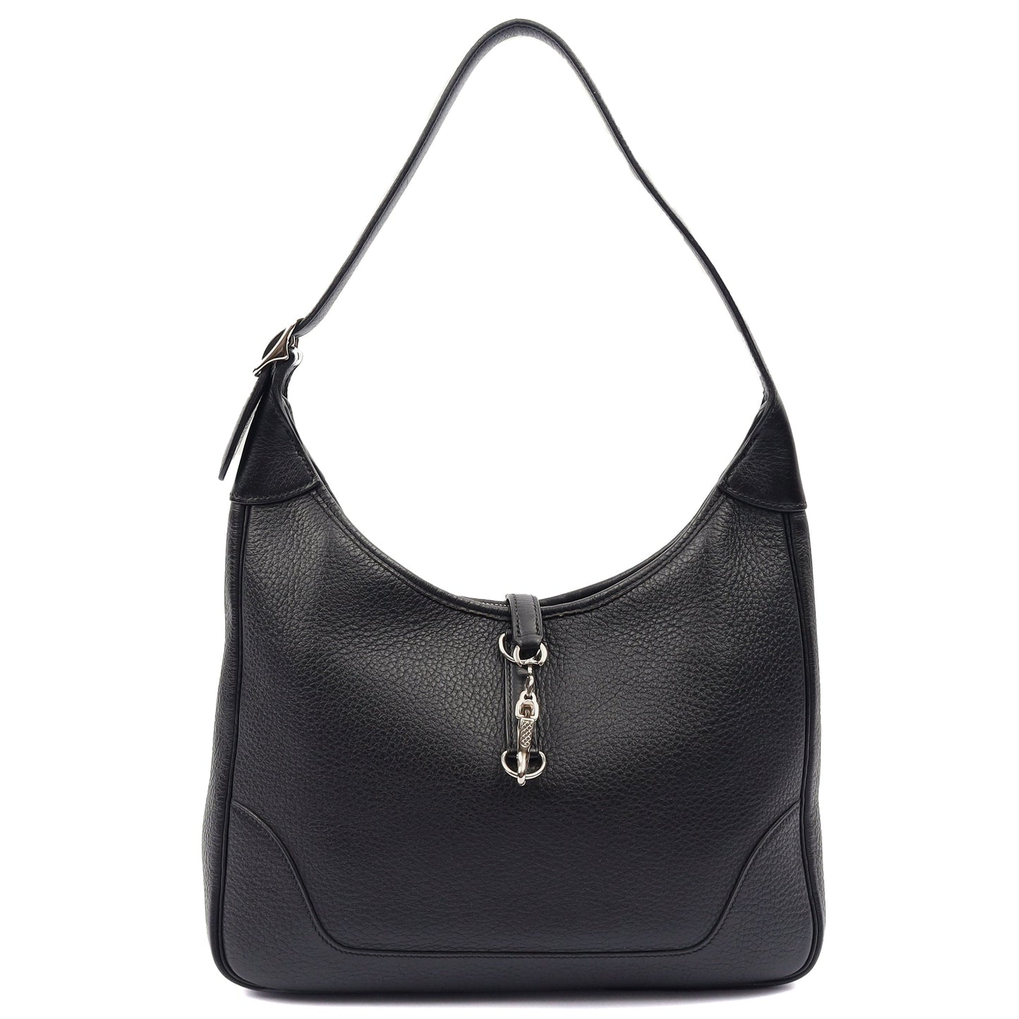 Hermes Tote Trim  in Black, Togo Leather — Front View