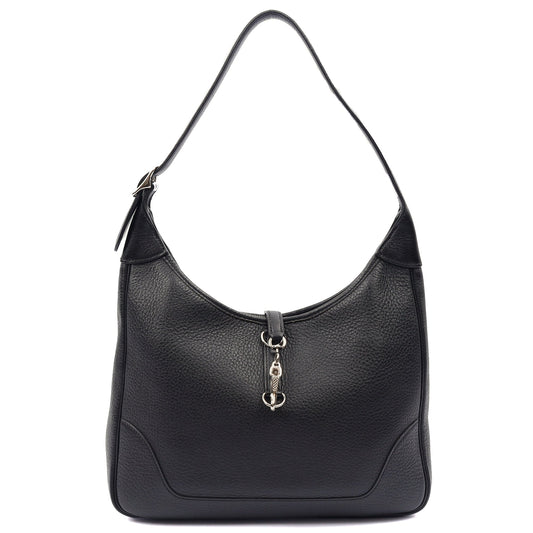 Hermes Tote Trim  in Black, Togo Leather — Front View