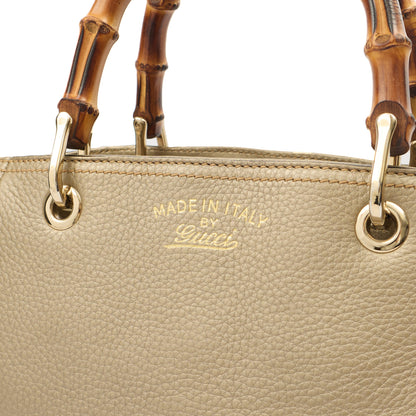 Gucci Top Handle Bamboo Shopper  in Metallic, Leather — Side View