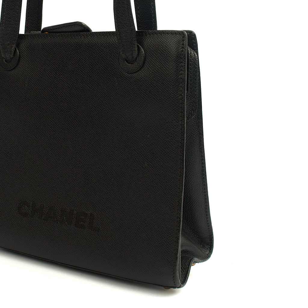 Chanel Tote Vintage Tote in Black, Caviar Leather — Alternate View 15