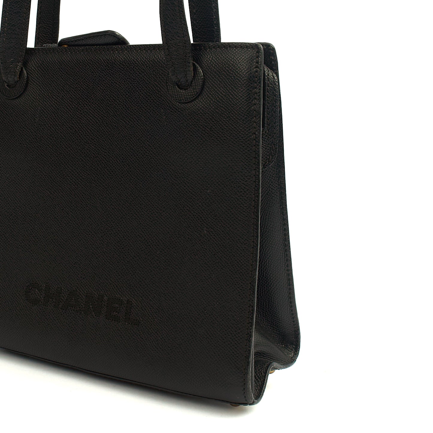 Chanel Tote Vintage Tote in Black, Caviar Leather — Alternate View 15