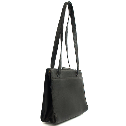 Chanel Tote Vintage Tote in Black, Caviar Leather — Side View