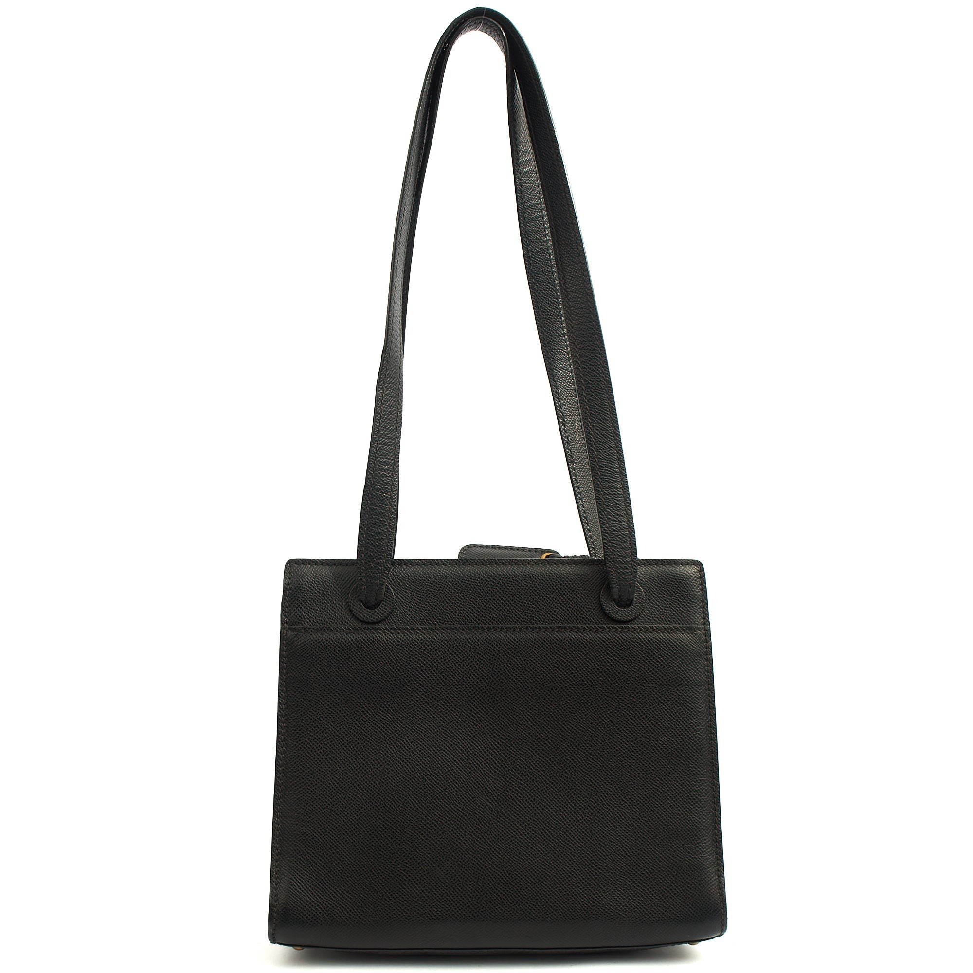Chanel Tote Vintage Tote in Black, Caviar Leather — Back View