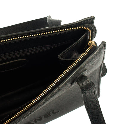 Chanel Tote Vintage Tote in Black, Caviar Leather — Alternate View 16